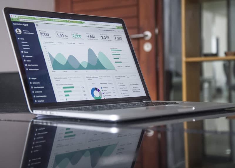 Website analytics on a laptop, helping guide a digital marketing strategy